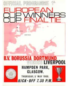 1966 Cup Winners Cup Final Official Programme Liverpool v Borussia Dortmund