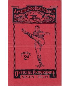 1939 Arsenal v Liverpool Football Programme