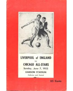 In the USA - Chicago All-Stars v Liverpool official programme 07/06/1953