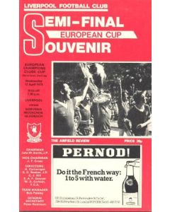 1978 Liverpool v Borussia Monchengladbach official programme 12/04/1978 European Cup Semi-Final