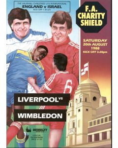 1988 Charity Shield Programme Liverpool v Wimbledon and England v Israel U16's